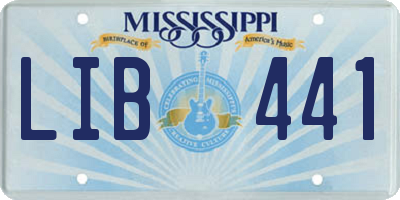 MS license plate LIB441