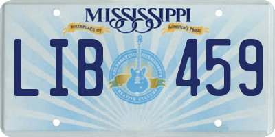 MS license plate LIB459