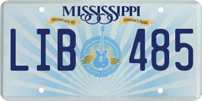 MS license plate LIB485
