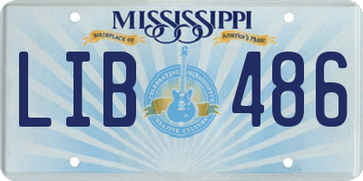 MS license plate LIB486