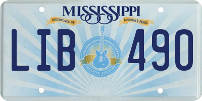 MS license plate LIB490