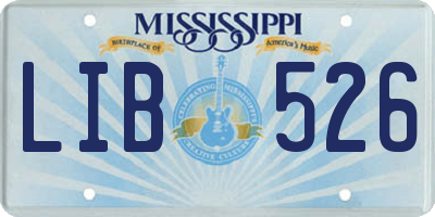 MS license plate LIB526