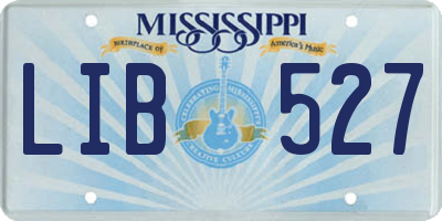 MS license plate LIB527