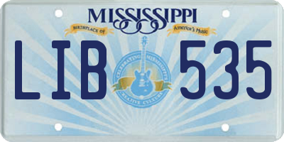 MS license plate LIB535