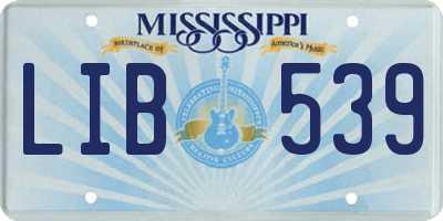 MS license plate LIB539