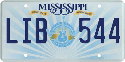 MS license plate LIB544