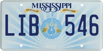 MS license plate LIB546