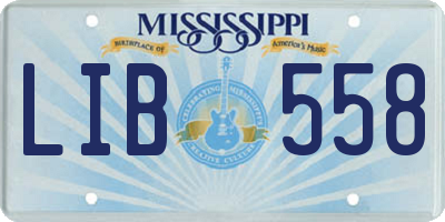 MS license plate LIB558