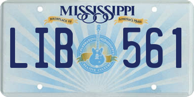MS license plate LIB561