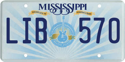 MS license plate LIB570