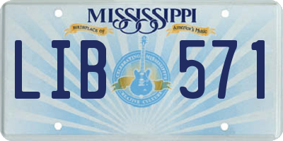 MS license plate LIB571
