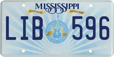 MS license plate LIB596