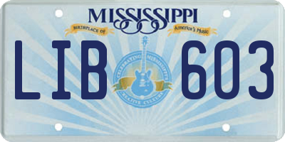 MS license plate LIB603