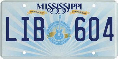 MS license plate LIB604
