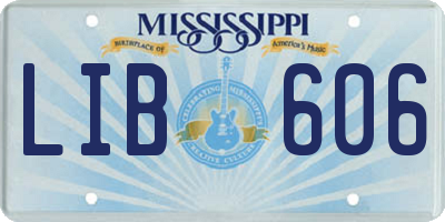 MS license plate LIB606
