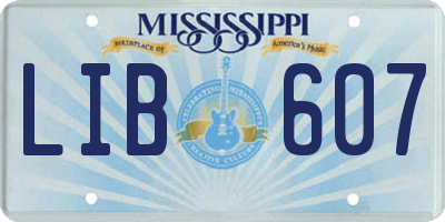 MS license plate LIB607