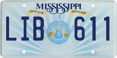 MS license plate LIB611