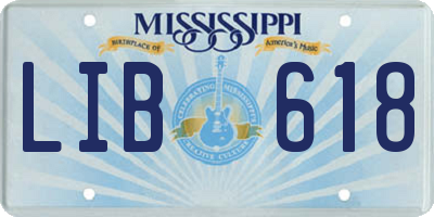MS license plate LIB618
