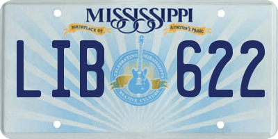 MS license plate LIB622