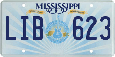 MS license plate LIB623
