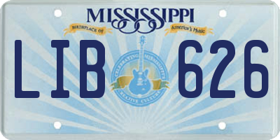 MS license plate LIB626