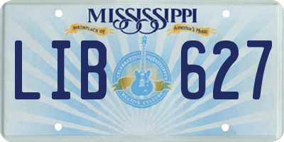 MS license plate LIB627
