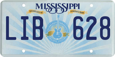 MS license plate LIB628