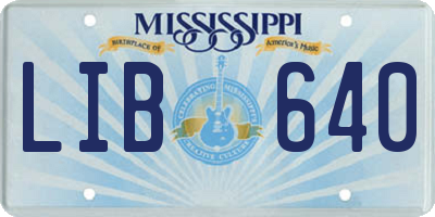 MS license plate LIB640