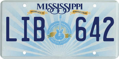 MS license plate LIB642