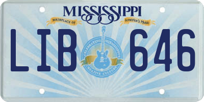 MS license plate LIB646