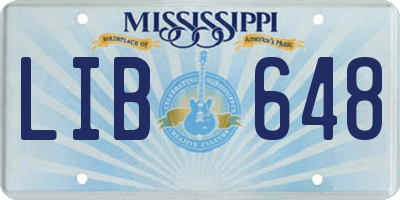 MS license plate LIB648