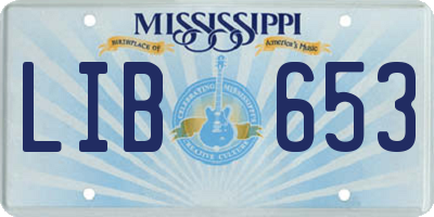 MS license plate LIB653