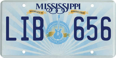 MS license plate LIB656