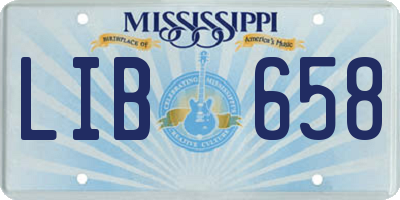 MS license plate LIB658