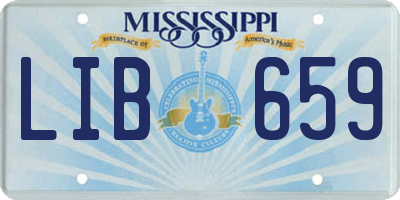 MS license plate LIB659