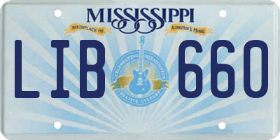 MS license plate LIB660