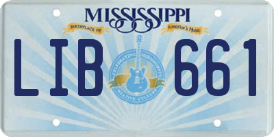 MS license plate LIB661