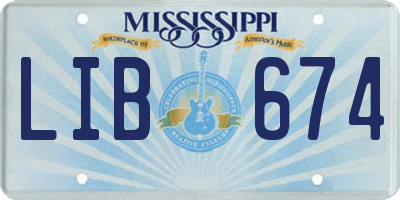 MS license plate LIB674