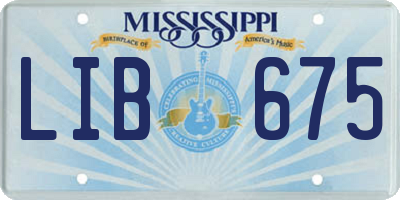 MS license plate LIB675