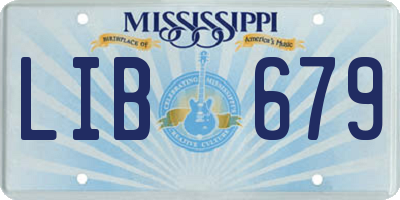 MS license plate LIB679
