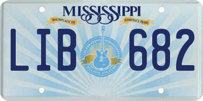 MS license plate LIB682