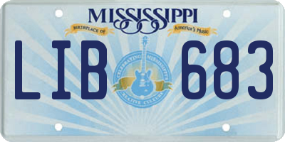 MS license plate LIB683