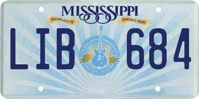 MS license plate LIB684