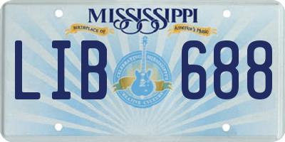 MS license plate LIB688