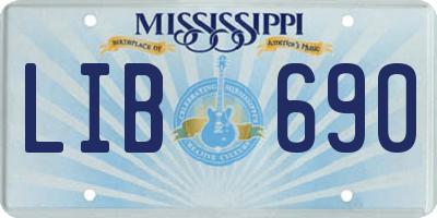 MS license plate LIB690