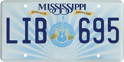 MS license plate LIB695