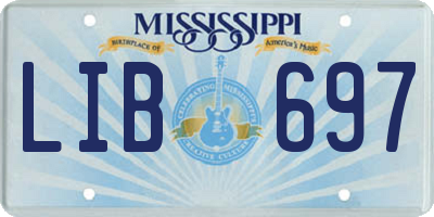 MS license plate LIB697