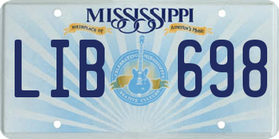 MS license plate LIB698