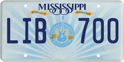 MS license plate LIB700
