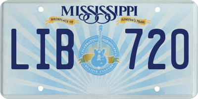 MS license plate LIB720